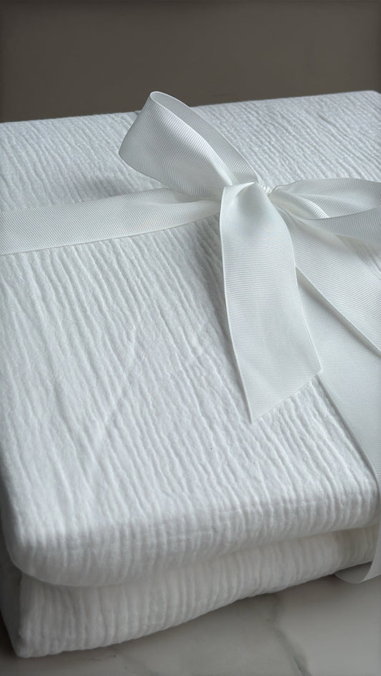 Muslin rúmföt 140x200 | Hvít