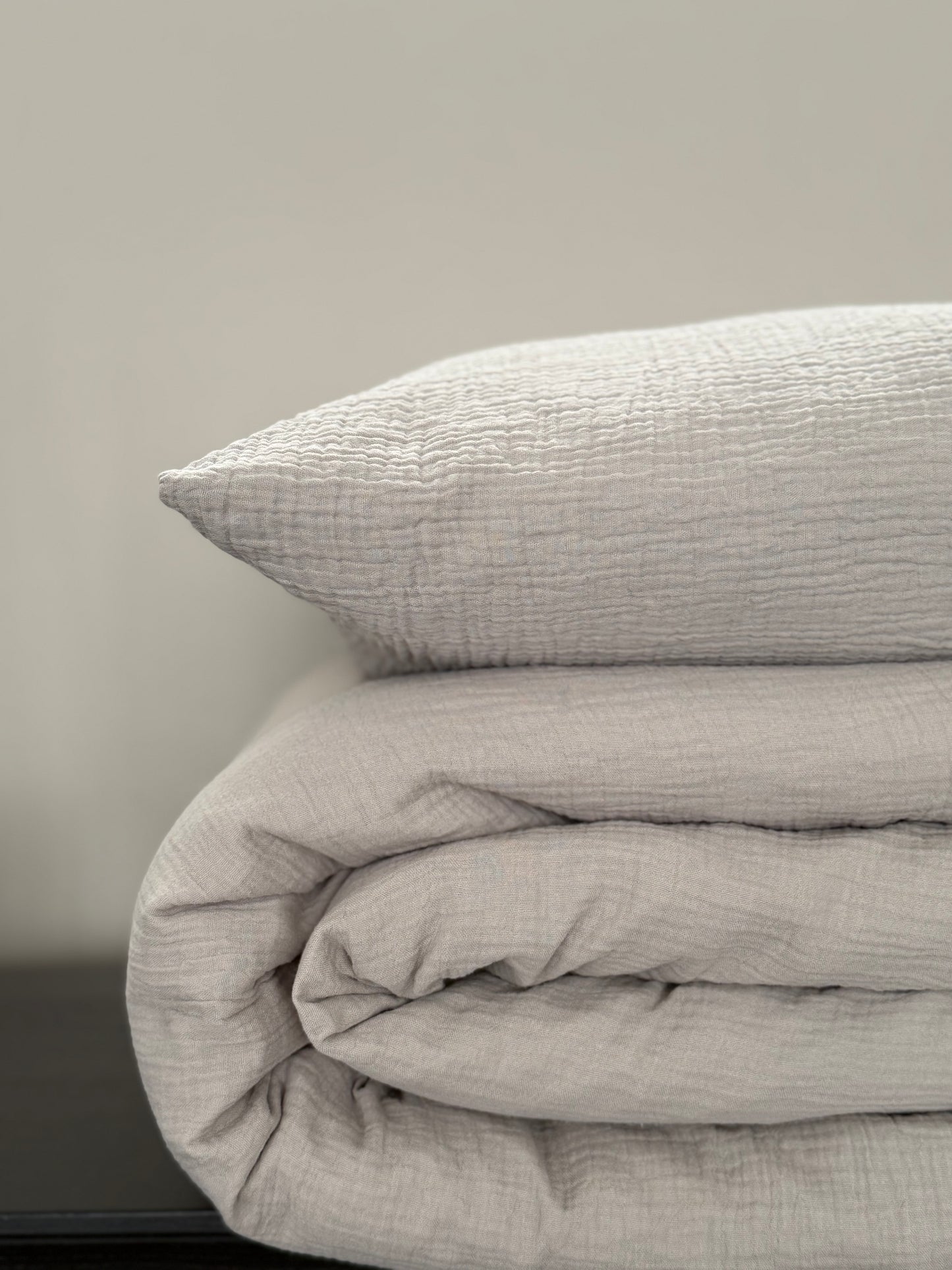 Muslin rúmföt 140x200 | Grágræn